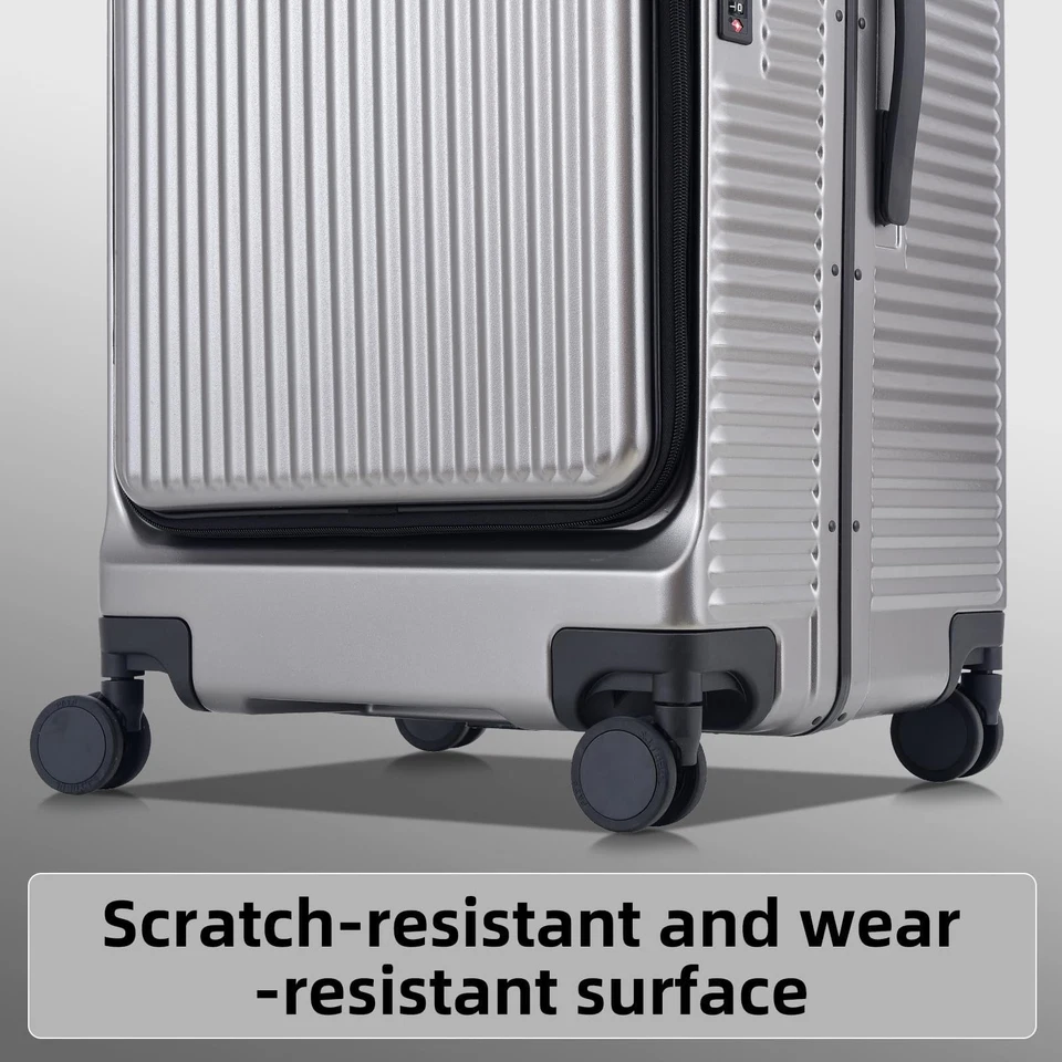 Juego de equipaje de mano y facturado con marco de aluminio 20/29 de 2 piezas con apertura lateral... Foto 3 de 4