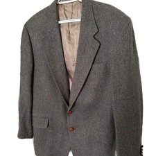 Oak Creek Dillards Herringbone Wool Blazer Brown 42R