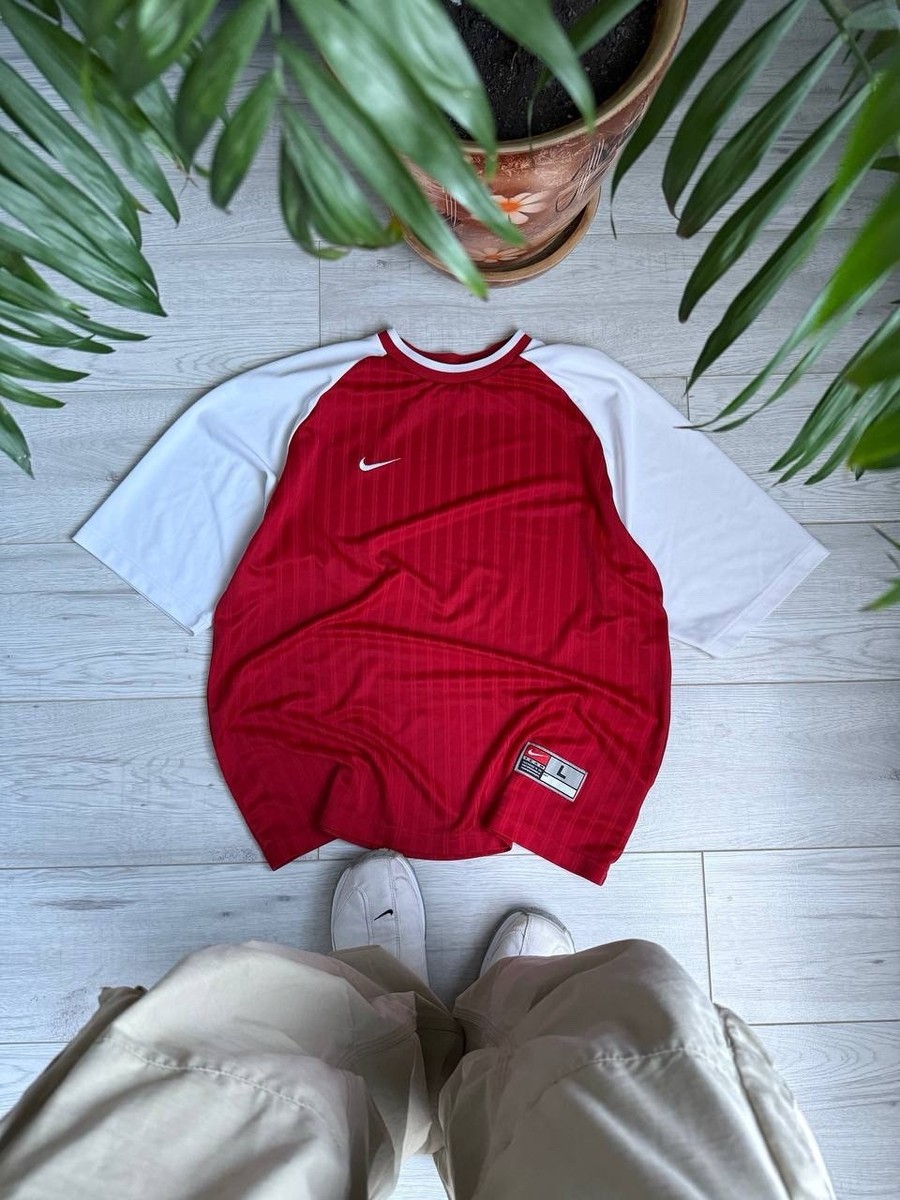 Vintage 90's Nike Red Soccer Jersey Football Large | eBay