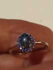 EARTHMINED STAR BLUE SAPPHIRE GEM TESTED 925 S 14K GOLD PLATED RING SIZE 7.5 ACC — photo 5