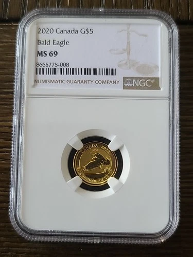 🔥🔥2020 Gold  Canada $5 Bald eagle Ms69 NGC🔥🔥