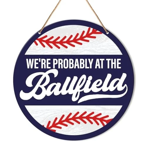 Baseball Front Door Sign, Baseball Hanging Sign Decor Sport Wall Y17 — 第 2/4 张图片