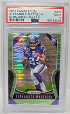 2019 Prizm Neon Green Pulsar REFRACTIVE ALEXANDER MATTISON RC Card PSA 9 MINT