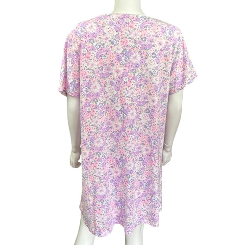 Carole Hochman Womens Nightgown XL Lavender Floral Cotton Blend Relaxed Fit - Picture 2 of 5