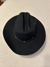 Western Style Outdoor Hiking Cowboy 100 Wool Felt Mens Black Hat Size 7