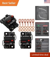Reliable 300A Circuit Breaker with Wire Lugs for Boats and Vehicles - 3 Pack