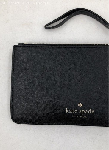 Vintage Kate Spade Y2K Black Leather Wristlet Snap Button Wallet Great Condition - Picture 4 of 6