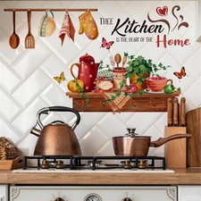 Bowl Kitchenware Utensil Shelf Wall Stickers Kitchen is the Heart of Home