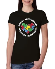 Respect Love Inclusion Support Acceptance Womens Slim Fit Junior Tee