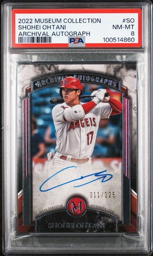 2022 MUSEUM COLLECTION ARCHIVAL AUTOS #SO SHOHEI OHTANI 11/125 PSA 8 AUTO