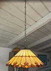 Vintage Heart Tiffany Stained Glass Hanging Lamp