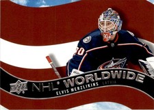 Elvis Merzlikins 2020-21 Upper Deck NHL Worldwide #WW-24 Columbus Blue Jackets