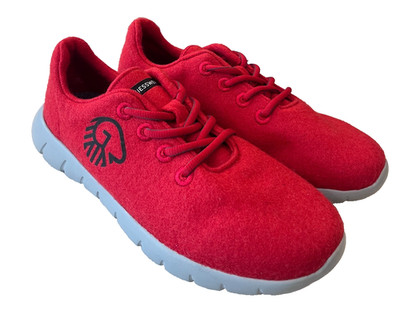 Giesswein Shoes Womens sz 8 39 Flame Red Merino Wool Runner Lace Up Sneakers NEW