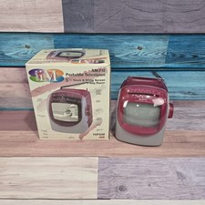 GPX iM Red TVP2iM AM/FM Portable Television 5 1/2" Black  White TV