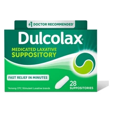 Fast-Acting Bisacodyl Suppositories, 10 mg Stimulant Laxative, 28 Count