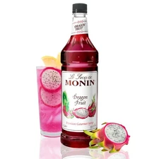 Monin Premium Gourmet Syrup Tropical Dragon Fruit Beverage Cocktail Flavoring 1L