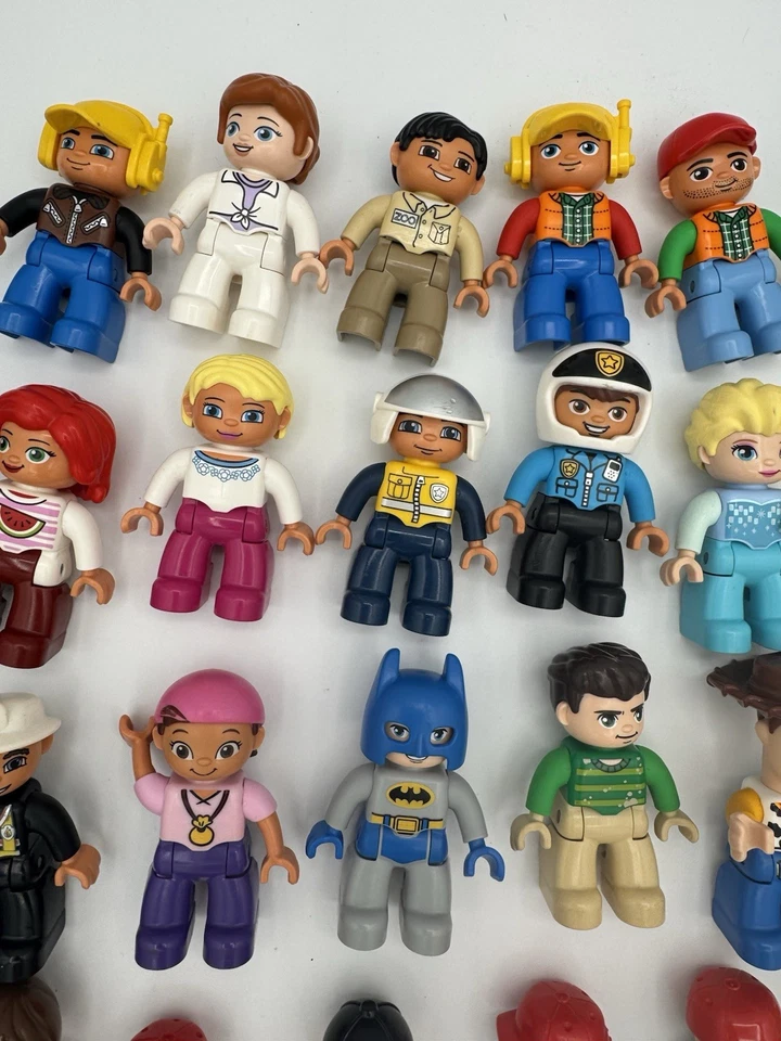 Bulk Lot 50 Lego Duplo Assorted Figures People Mom Dad Kids Police Disney Marvel - Image 3 of 4