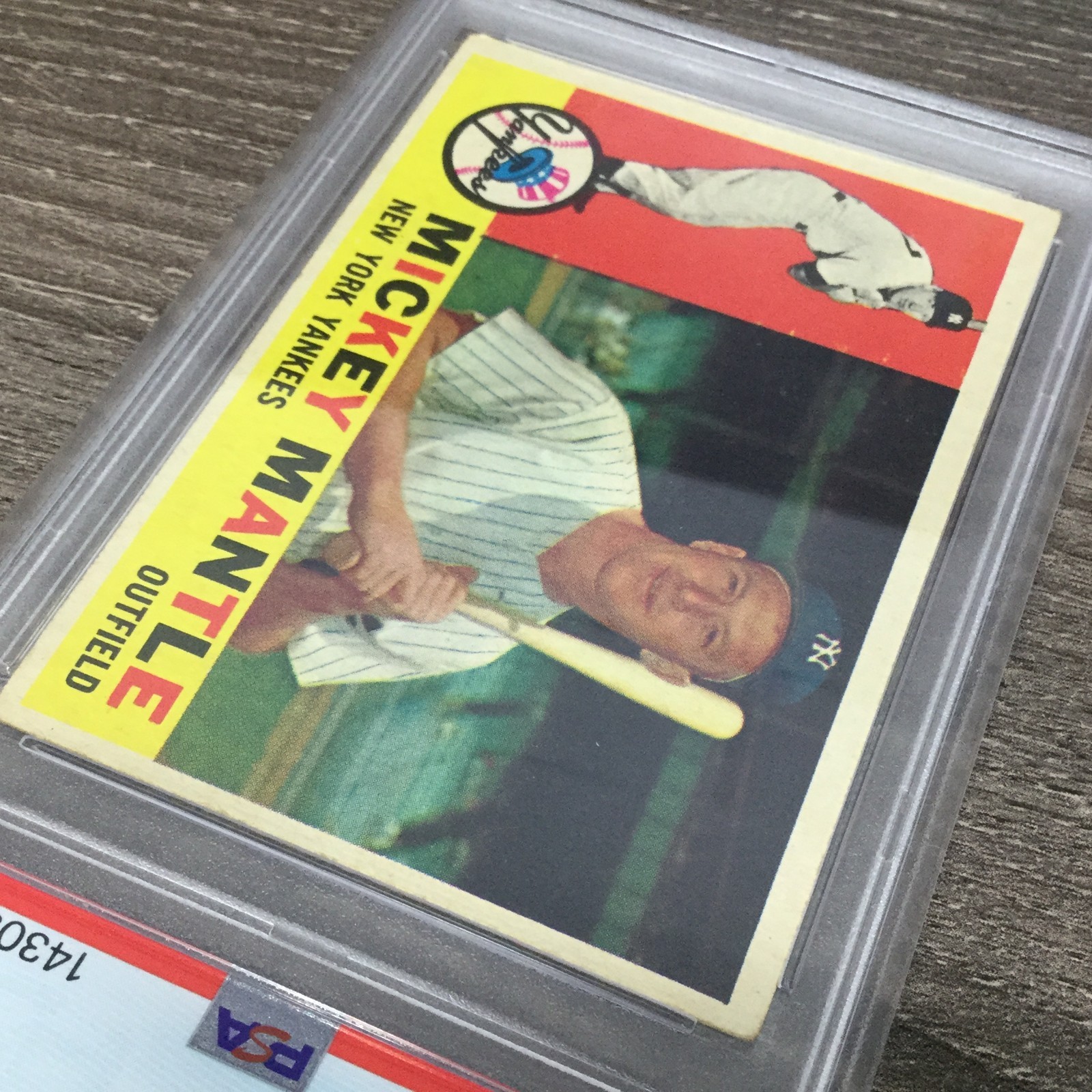 1960 Topps Mickey Mantle #350 New York Yankees PSA 3 VG view 3