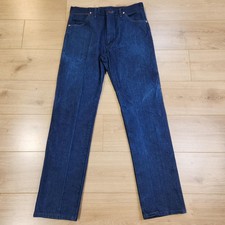 Wrangler 13MWZ Jeans Mens 36x34 Blue Dark Wash Cowboy Cut Straight Denim Pants