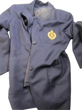 Liz Claiborne Lizsport Petite Wool Navy Blazer Emblem Sz L