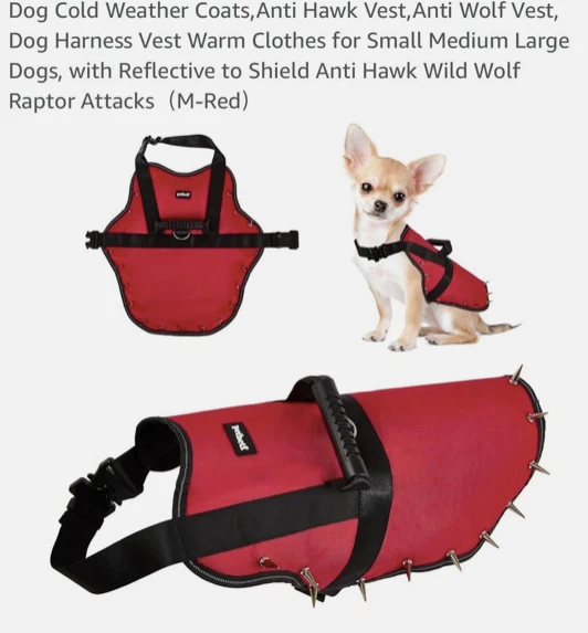 Petbetf Anti Hawk/Wolf Vest Spiked Protection Harness With Spikes XXS-S-M - Image 3 of 3