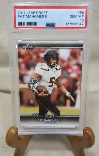 2017 LEAF DRAFT #56 PATRICK MAHOMES II ROOKIE RC PSA 10