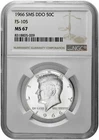 1966 SMS DDO 50c Kennedy Half Dollar FS-105 NGC Graded MS 67