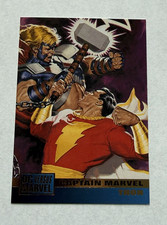 1995 Fleer DC Versus Marvel #19 Captain Marvel vs Thor Rival Trading Card