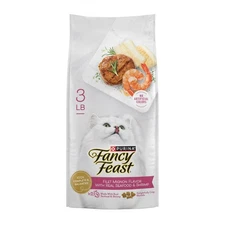 Purina Fancy Feast Dry Cat Food Filet Mignon Flavor with Seafood and Shrimp, 3 l