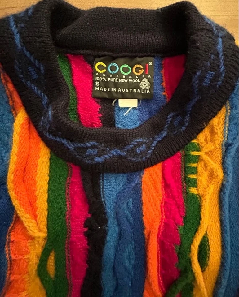 COOGI sweater 3D knit 100% Wool Size S Men's Multicolor Body width 60cm - Image 3 of 3