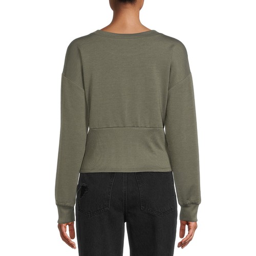 No Boundaries Juniors Womens High Rib Sweatshirt Green Size 2XL 19 - Picture 3 of 5