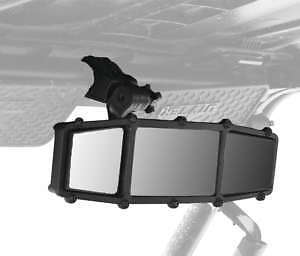 ATV-Tek Elite Series Center Rear View Mirror with Dual Blindspot Mirrors Black