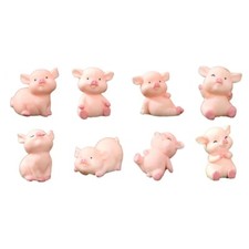 8pcs Pig Miniatures, Cute Animal Decor for Birthdays Room Decoration Car Decor