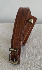 Vintage Marshal Fields Made In England 34Brown Leather Western Ranger Cinch Belt