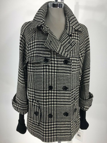 Mantella Nero Misto Calvin Lana Moderno Klein Plaid bianco Nuova Con Etichetta qvx7ZwgHP