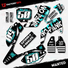 Cyan Wanted Racing Graphics Kit fits Honda CRF150R 07-25 CRF 150R Decals