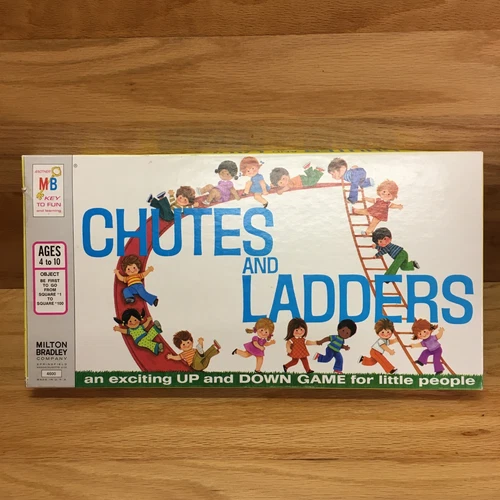 Vintage Chutes And Ladders Board Game 1972 Milton Bradley Complete