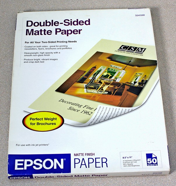 Epson DoubleSided Matte Paper 8.5x11 Inches eBay