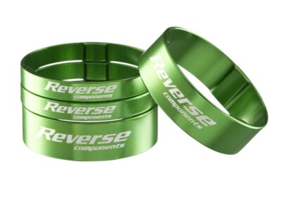 Reverse, Vorbauerhöhung, Superlight Spacer Alu, SET 2x5mm, 2x10mm, grün