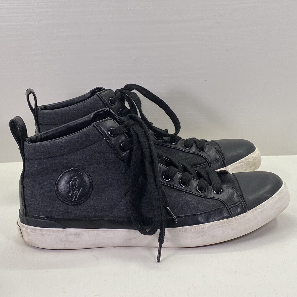Polo Ralph Lauren Clarke High-Top Sneakers Polo Ralph Lauren CLARKE Black Gray High Top Fashion  main image 4