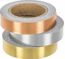 3 Rolls Metallic Silver Gold Copper Washi Tape Decorative Planner Supply