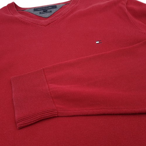 Suéter Vintage Tommy Hilfiger Para Hombre Rojo De Algodón Nn7 Talla XL - Imagen 7 de 7