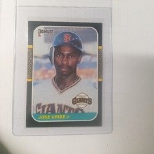 1987 DONRUSS (RARE-BIRTH YEAR ERROR) JOSE URIBE #436 CARD IN PRISTINE CONDITION 