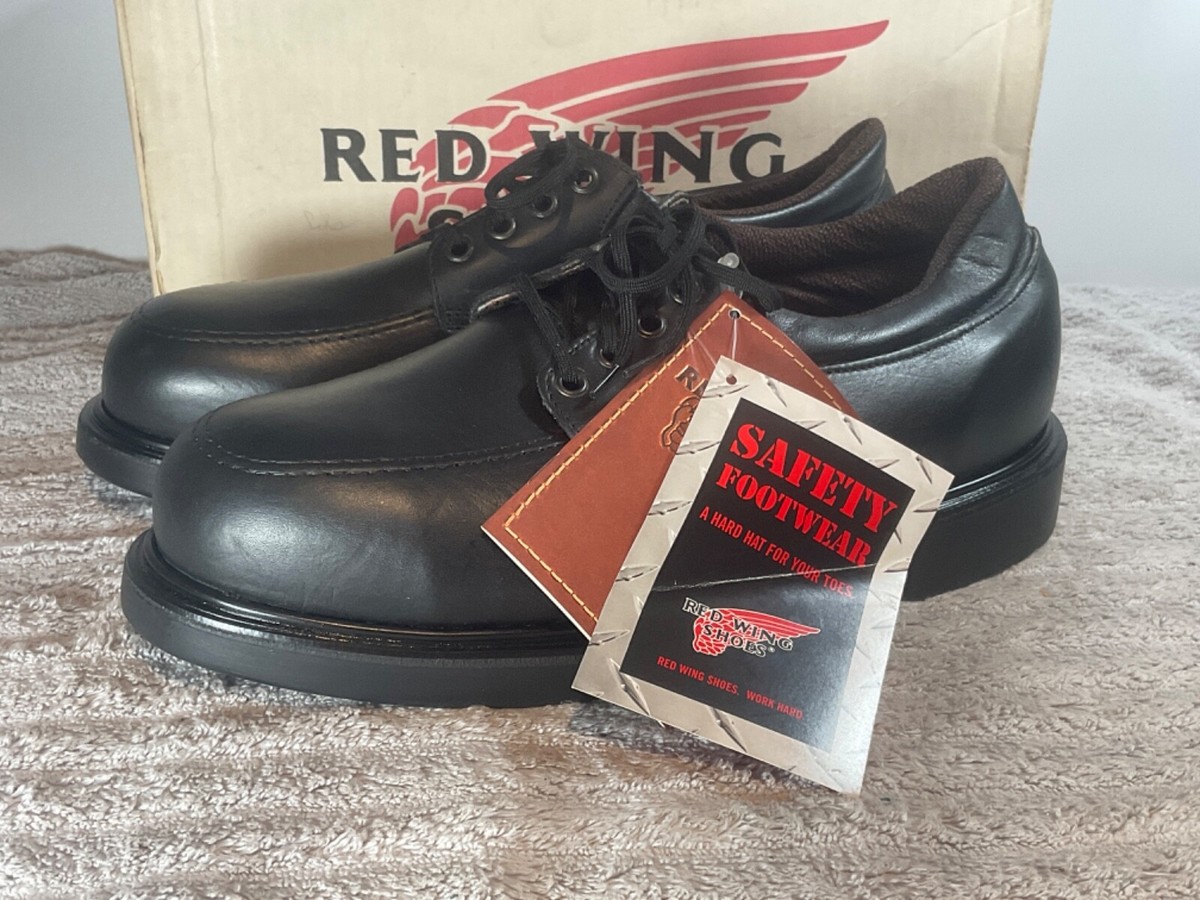 NOS RED WING 4408 BLACK MOC OXFORD SHOES WORK SAFTEY SIZE 10