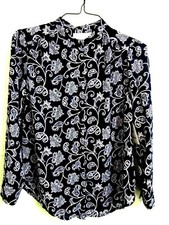  WOW SALE! Luxurious Long Sleeve Blouses Small 4-6 Blue Floral and BRAND NEW!