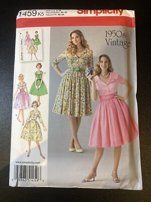 Simplicity 1459 Vintage 1950s Miss Petite Dress And Cummerbund Size 8-16