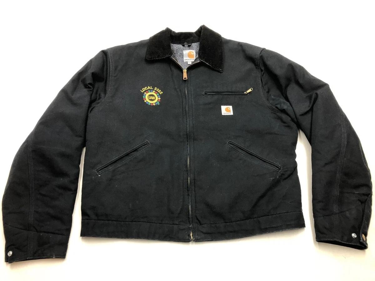 Carhartt Detroit Made USA Blanket Lined Duck Black Jacket 125 Anniversary Size L