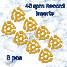 8 Yellow 45 rpm 7" Record Plastic Adapter Snap-In Inserts Turntable