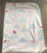 Circo Birds Baby Blanket Clouds Pink White Blue Green Orange Sherpa Lovey