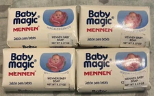 2X BABY MAGIC MENNEN JABON PARA BEBE / BABY SOAP  90g New Rare Mexico